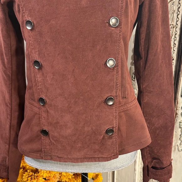 Marrakech Women's Double-Breasted Brown Corduroy Military Jacket - Picture 3 of 12